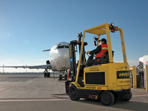 Hydrogen Fueled Forklift in Airport Service